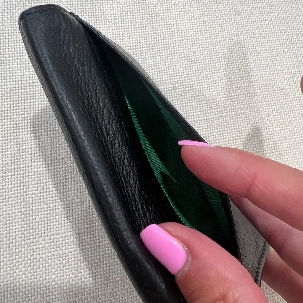 Gucci Black/Green Leather Card Holder - Picture 7 of 8
